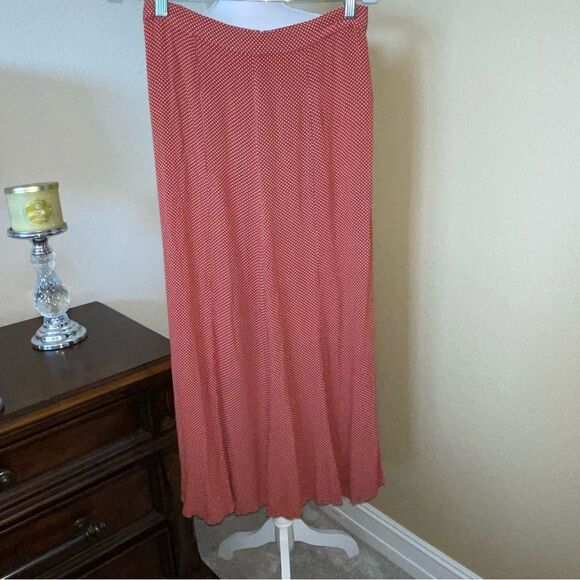 Free People Wild And Free Flare Wide Leg Pants Brown Polka Dot 8 - Picture 2 of 5